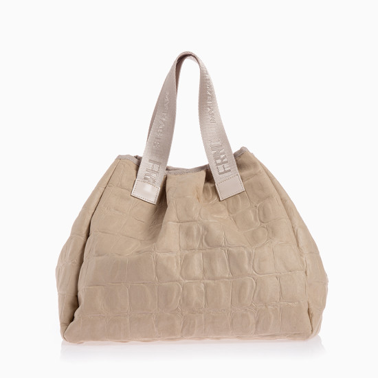 FRNC® ΓΥΝΑΙΚΕΙΑ ΤΣΑΝΤΑ NUBUCK CROCO ΜΕ ΦΟΥΝΤΑ 6146-BG FRNC® ΓΥΝΑΙΚΕΙΑ ΤΣΑΝΤΑ NUBUCK CROCO ΜΕ ΦΟΥΝΤΑ 6146-BG