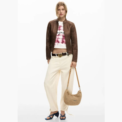Desigual® ΤΣΑΝΤΑ ΓΥΝΑΙΚΕΙΑ BAG_HALF LOGO RAFFIA WA 26SAXO01-1014
