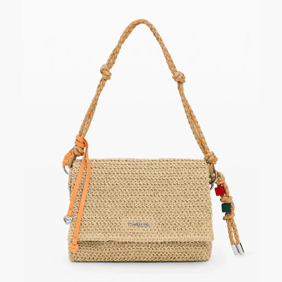 Desigual® ΤΣΑΝΤΑ ΓΥΝΑΙΚΕΙΑ BAG_HALF LOGO RAFFIA VE 26SAXO03-1014