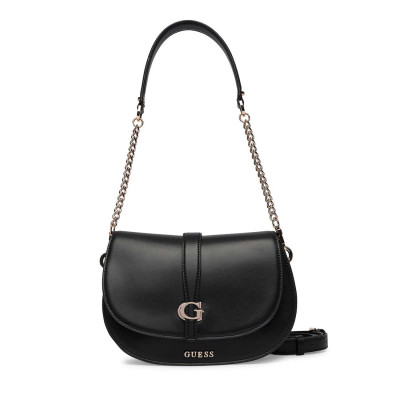 GUESS® ΤΣΑΝΤΑ ΓΥΝΑΙΚΕΙΑ CARRIE FLAP SHOULDER BAG HWVG9896200-BLA
