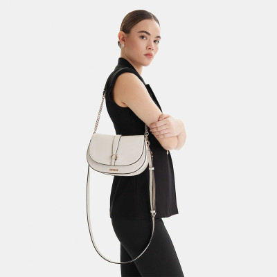 GUESS® ΤΣΑΝΤΑ ΓΥΝΑΙΚΕΙΑ CARRIE FLAP SHOULDER BAG HWVG9896200-STO
