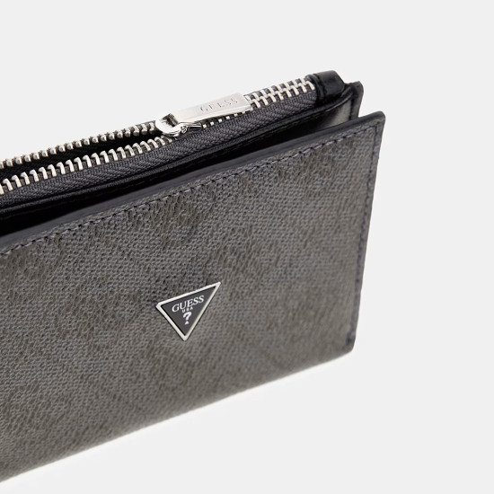 GUESS® ΠΟΡΤΟΦΟΛΙ ΑΝΔΡΙΚΟ MILANO BIFOLD TOP ZIP SMMASLLEA03-BLA