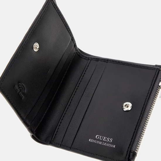 GUESS® ΠΟΡΤΟΦΟΛΙ ΑΝΔΡΙΚΟ MILANO BIFOLD TOP ZIP SMMASLLEA03-BLA