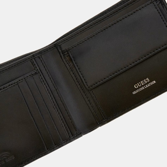GUESS® ΠΟΡΤΟΦΟΛΙ ΑΝΔΡΙΚΟ MADRID BLLFLD W C PCKT SMCSLELEA20-BLA
