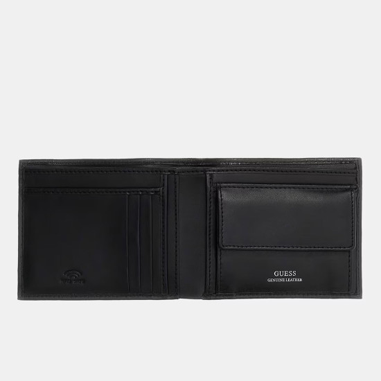 GUESS® ΠΟΡΤΟΦΟΛΙ ΑΝΔΡΙΚΟ MADRID BLLFLD W C PCKT SMCSLELEA20-BLA