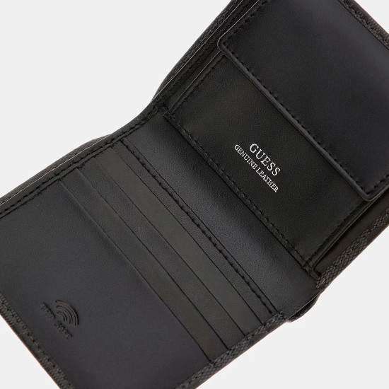 GUESS® ΠΟΡΤΟΦΟΛΙ ΑΝΔΡΙΚΟ MILANO BIFOLD S SMVELELEA22-BLA
