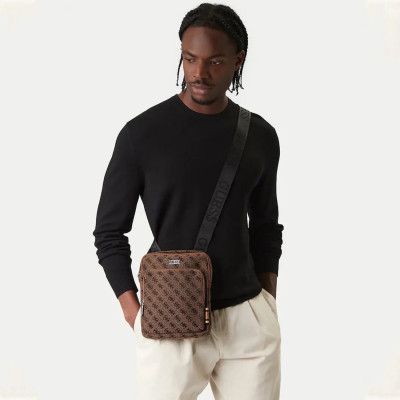 GUESS® ΤΣΑΝΤΑ ΑΝΔΡΙΚΗ BOSTON CROSSBODY FLAT HMBOSTP6123-COF