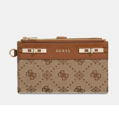GUESS® ΠΟΡΤΟΦΟΛΙ ΓΥΝΑΙΚΕΙΟ MELINDA LOGO SLG DBL ZIP ORNZR SWJP9902157-LTL