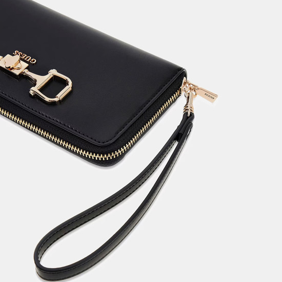 GUESS® ΠΟΡΤΟΦΟΛΙ ΓΥΝΑΙΚΕΙΟ JANIE SLG LARGE ZIP AROUND SWVG9910146-BLA