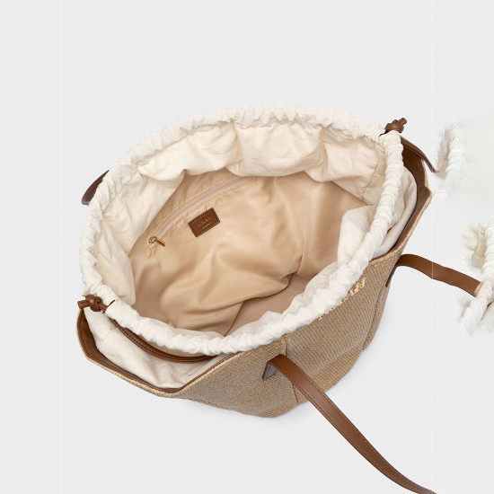 NOLAH® ΓΥΝΑΙΚΕΙΑ ΤΣΑΝΤΑ BEACH OCEANNIA BEIGE BROWN