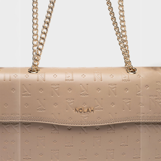 NOLAH® MARJORY BEIGE ΜΕ ΕΜΠΙΕΣΤΟ LOGO ΚΑΠΑΚΙ ΚΑΙ ΑΛΥΣΙΔΑ
