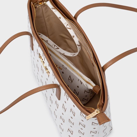 NOLAH® ΓΥΝΑΙΚΕΙΑ ΤΣΑΝΤΑ ANSA WHITE BROWN